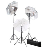 Vidaxl Foto Studio Set mat Luuchten, Umbrellas, Hannergrond a Reflektor