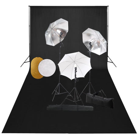 Vidaxl Fotostudio-Set mit Lampen, Schirmen, Hintergrund und Reflektor