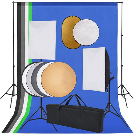 Vidaxxl Fotostudio-Set mit Softbox-Leuchten, Hintergrund und Reflektor