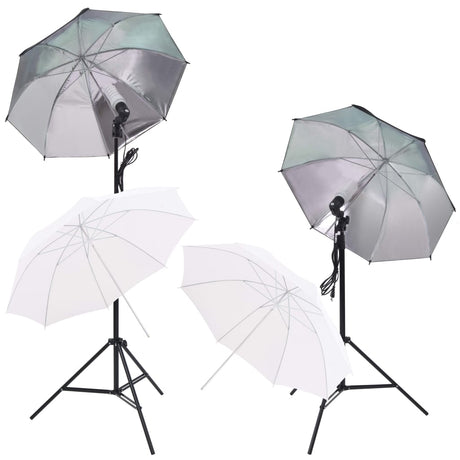 VidaXL Fotostudio-Set mit Softbox-Lichtern, Regenschirmen, Hintergrundreflektor