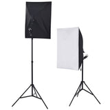 VidaXL Fotostudioset met softboxlampen paraplu's achtergrond reflector