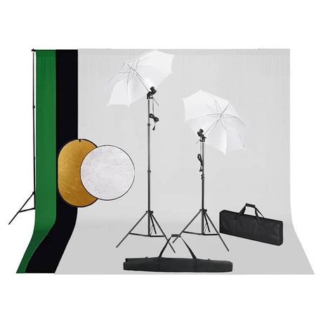 Vidaxl Photo Studio Set mit Lampen, Regenschirmen, Hintergrund und Reflektor