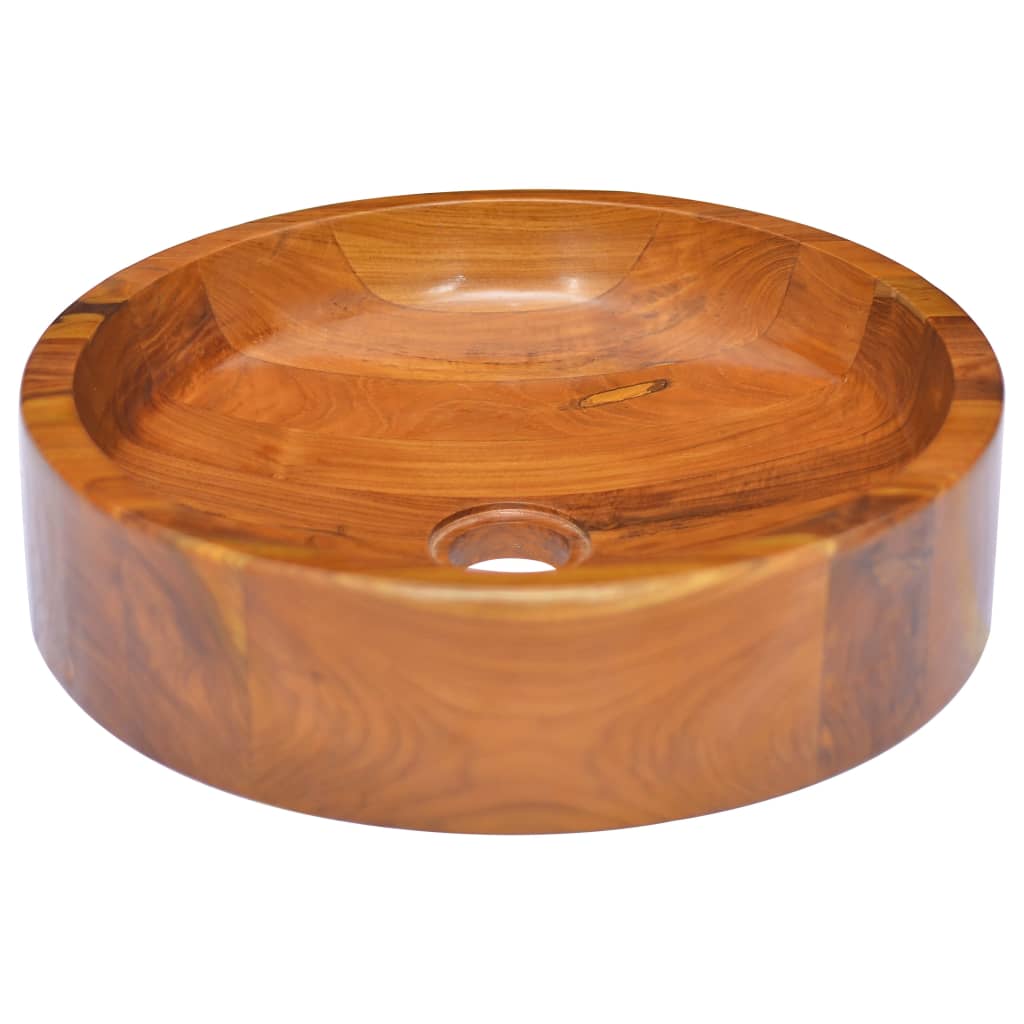 Vidaxl Washbasin Ø40x10 cm pevný teak