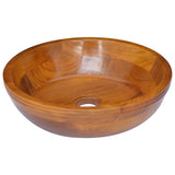 Vidaxl Washbasin Ø40x10 cm pevný teak