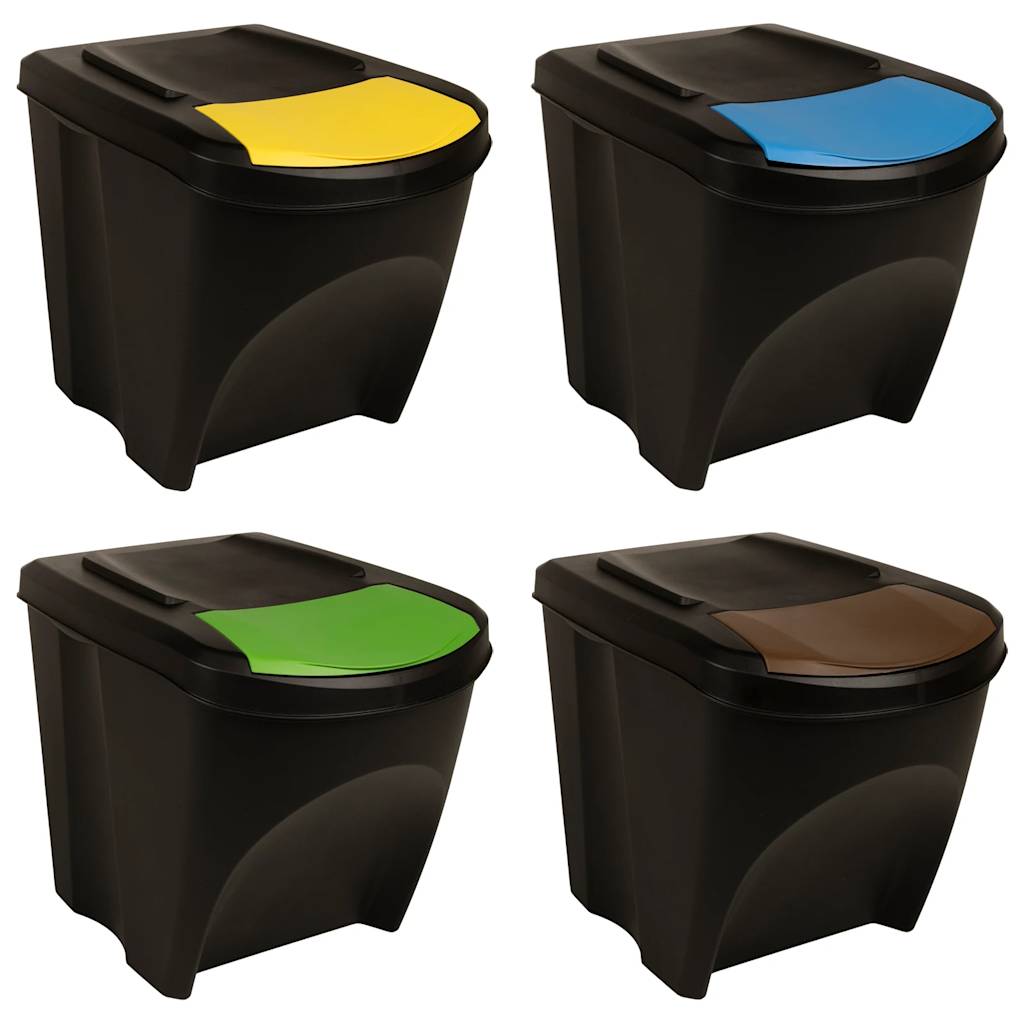 Vidaxl Garbage Cans 3 ST Stackable 75 L antracyt -colored