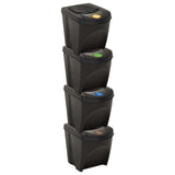 Vidaxl Garbage Cans 4 ST Stackable 100 L antracyt -coloed