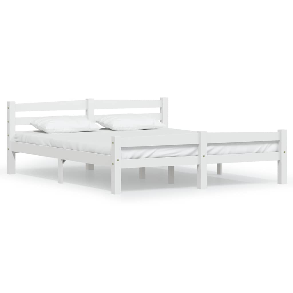 Vidaxl bedframe massief grenenhout wit 160x200 cm