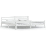 Vidaxl bedframe massief grenenhout wit 200x200 cm