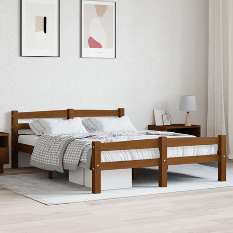 Vidaxl bedframe massief grenenhout honingbruin 140x200 cm