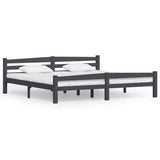 Vidaxl bedframe massief grenenhout donkergrijs 200x200 cm