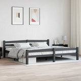 Vidaxl bedframe massief grenenhout donkergrijs 200x200 cm