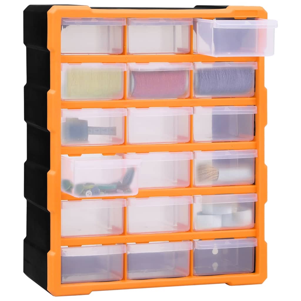 VIDAXL -Veranstalter mit 18 mittleren Schubladen 38x16x47 cm