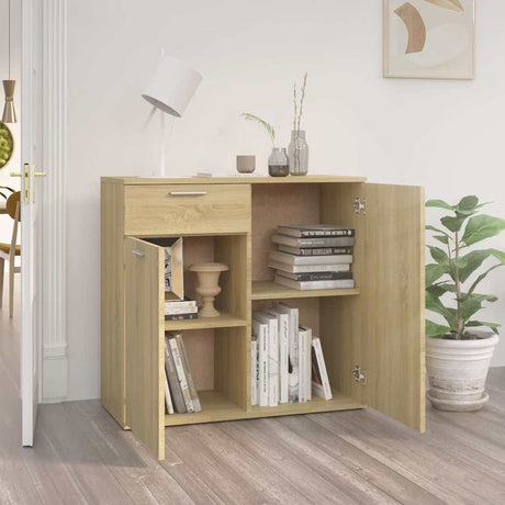 Vidaxl dressoir 80x36x75 cm bewerkt hout sonoma eikenkleurig