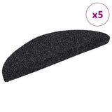 Vidaxl -Treppen selbst -adhäsiv 5 Teile 56x17x3 cm schwarze Hemisphäre halb -Runde