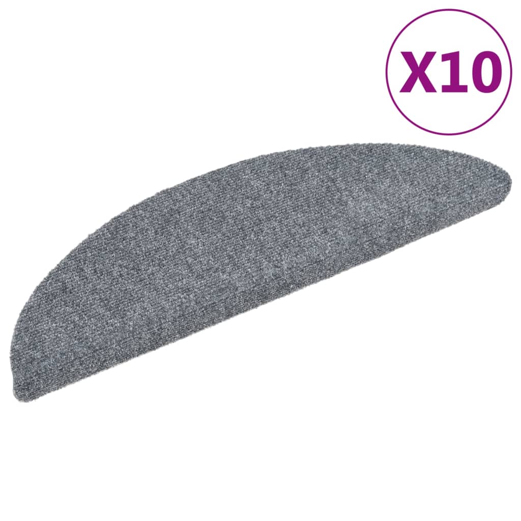 Vidaxl tappetini per autoadesivo 10 st 56x17x3 cm in feltro grigio chiaro