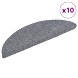 Vidaxl Treppenmatten Selbstadhäsiv 10 ST 56x17x3 cm Nadel hellgrau