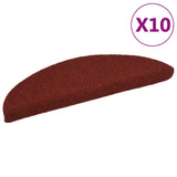 Vidaxl Stairs Mats Self -Adhesive 10 St 56x17x3 CM Needle Feel Red