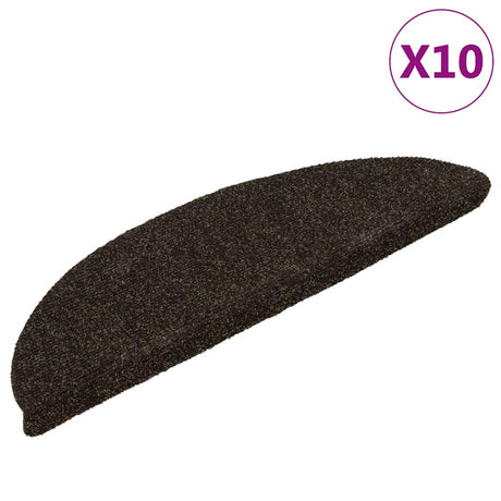 Vidaxl Treppenmatten Selbstadhäsiv 10 ST 56x17x3 cm dunkelbraune Hemisphäre