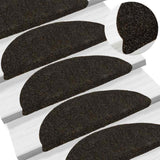Vidaxl Treppenmatten Selbstadhäsiv 10 ST 56x17x3 cm dunkelbraune Hemisphäre