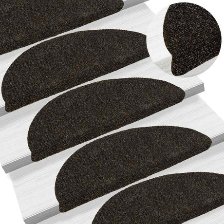 Vidaxl Treppenmatten Selbstadhäsiv 10 ST 56x17x3 cm dunkelbraune Hemisphäre