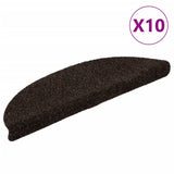 Vidaxl stair mats self -adhesive 10 st 56x17x3 cm needle felt brown