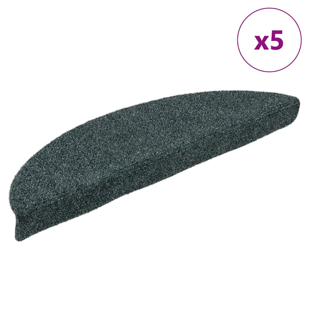 Vidaxx selbstklebende Stufenmatten 5 Stück 56x17x3 cm grün halbrund