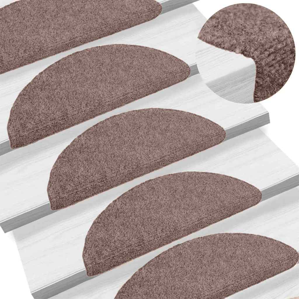 Vidaxl Treppenmatten selbstadhäsiv 10 Stücke 65x21x4 cm Crème halb -groß