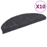 Vidaxl -Treppenmatten Selbstadhäsiv 10 ST 65x21x4 cm dunkelgraue Hemisphäre groß