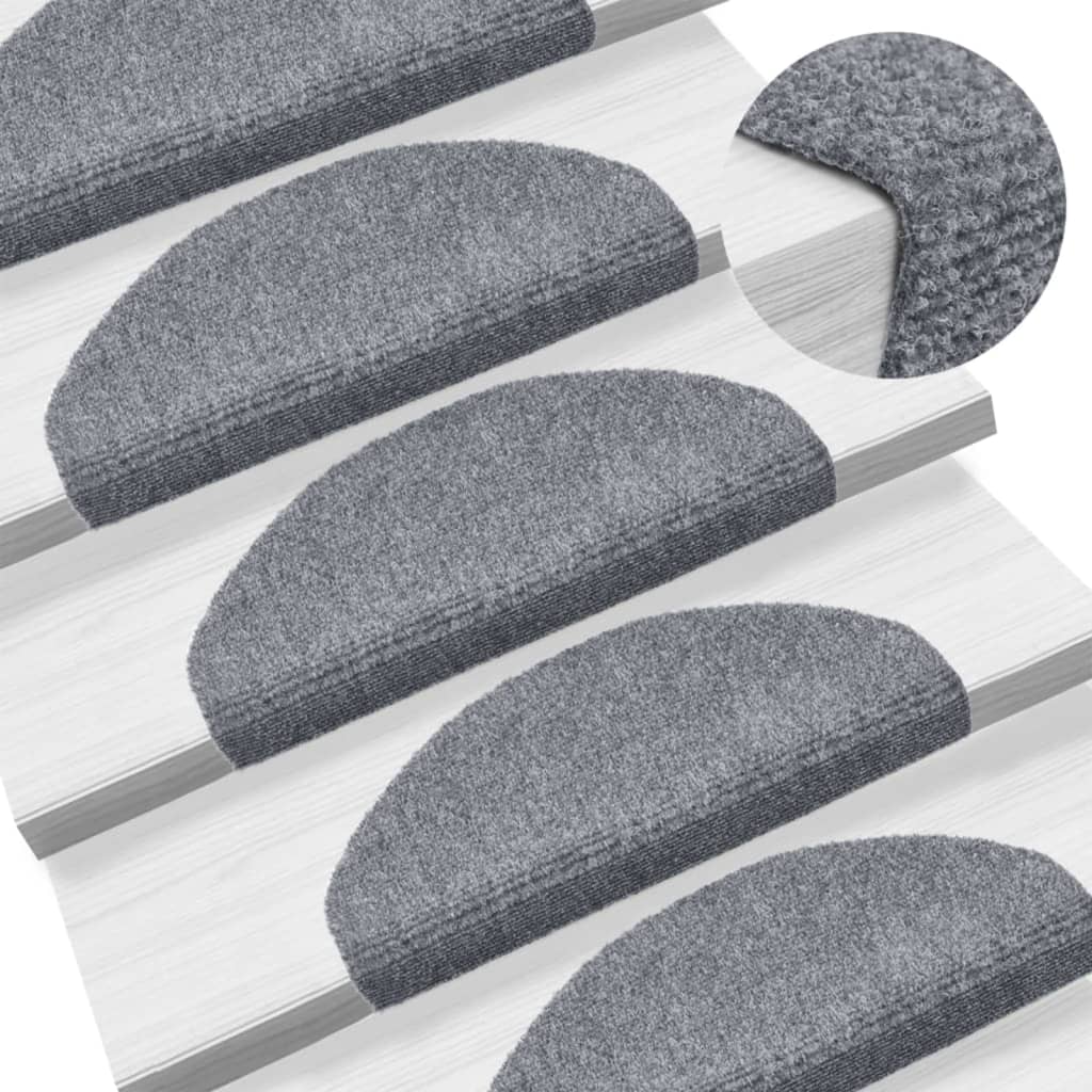 Vidaxl Stair Mats Self Adhesive 5 pcs 65x21x4 cm igla je poklonila svetlo sivo