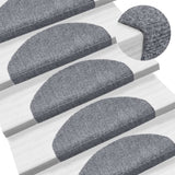 Vidaxl Stairs Mats Self -Adhesive 5 PCS 65x21x4 CM Needle Feel Gray