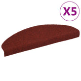 Vidaxl Stairs Mats Self -Adhesive 5 St 65x21x4 CM Needle Feel Red