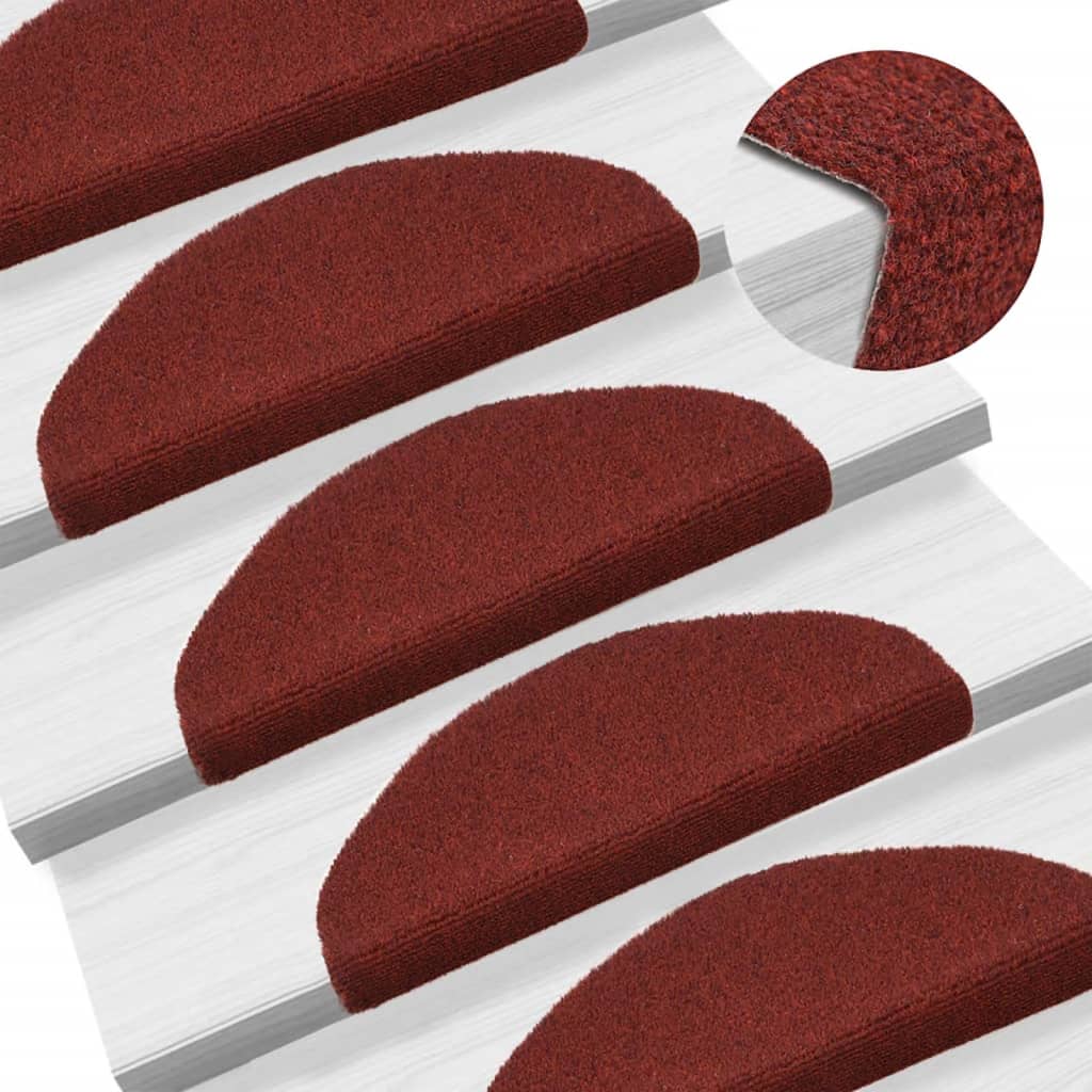 Vidaxl Stairs Mats Self -Adhesive 5 St 65x21x4 CM Needle Feel Red