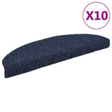 Vidaxl -Treppenmatten selbstadhäsiv 10 Stücke 65x21x4 cm blau halbround groß