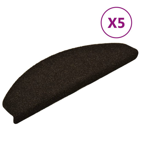 Vidaxx Stufenmatten selbstklebend 5 Stück 65x21x4 cm dunkelbraun halbrund groß