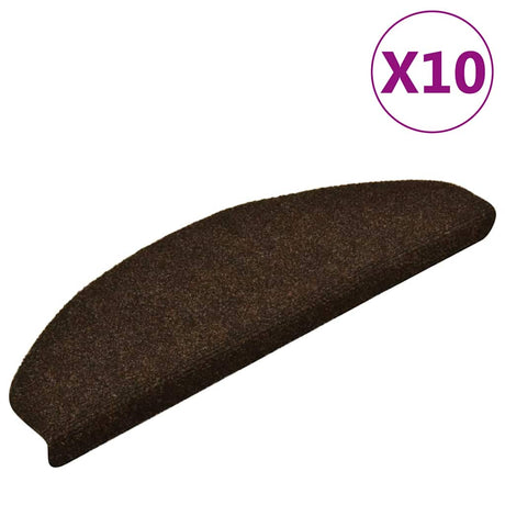 Vidaxl Treppenmatten selbstadhäsiv 10 Stücke 65x21x4 cm braune Halbrunde groß
