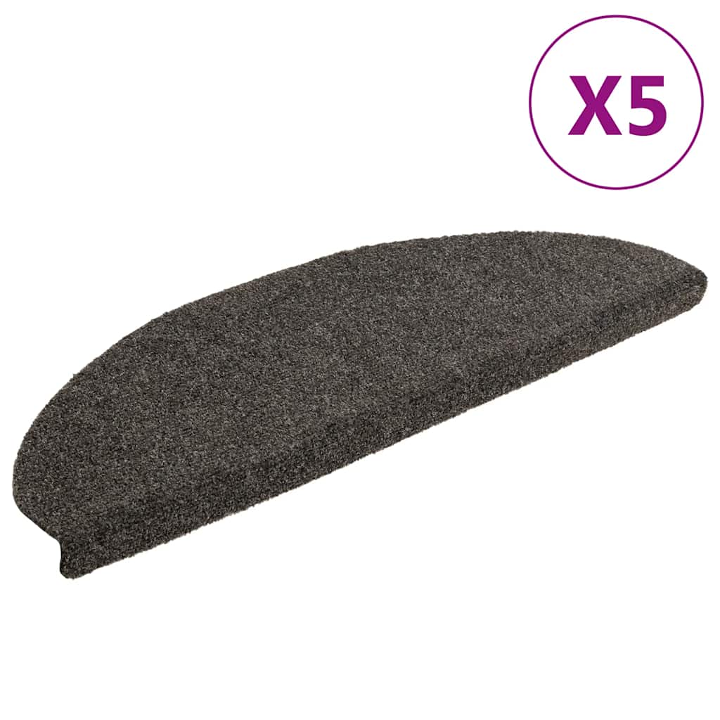 Vidaxl -Treppenmatten Selbstadhäsiv 5 Teile 65x21x4 cm Anthrazithemisphäre groß