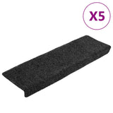 Vidaxl Stair Mats 5 St 65x21x4 cm nål følte seg grå