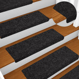 Vidaxl Treppenmatten Selbstadhäsiv 10 Teile 65x21x4 cm Schwarze rechteckige Kante