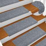 Vidaxl Treppenmatten Selbstadhäsiv 5 Teile 65x21x4 cm hellgraue rechteckige Kante