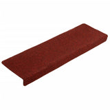 Vidaxl Mats d'escalier 5 ST 65X21X4 cm à l'aiguille Bordeaux Red