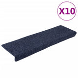 Esteras de escalera de Vidaxl 10 PCS 65x21x4 cm aguja de color antracita