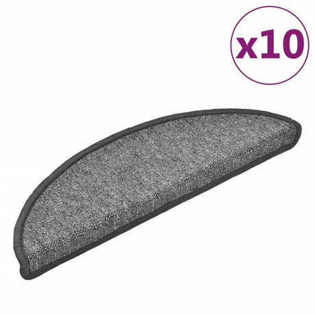 Vidaxl -Treppenmatten 10 ST 56x17x3 cm dunkelgraue Hemisphäre