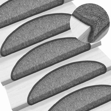 Vidaxl -Treppenmatten 10 ST 56x17x3 cm dunkelgraue Hemisphäre