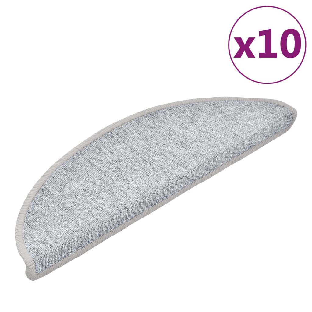 Vidaxl stair mats 10 st 56x17x3 cm light gray