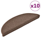 Vidaxl stair mats 10 st 56x17x3 cm coffee brown