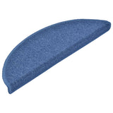 Vidaxl Mats d'escalier 10 st 56x17x3 cm bleu