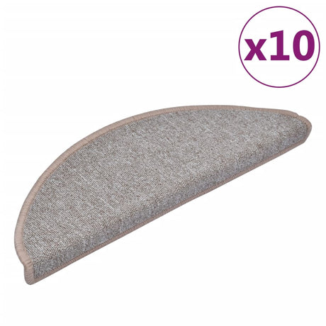 Vidaxl -Treppenmatten 10 ST 65x24x4 cm hellbraune Hemisphäre groß