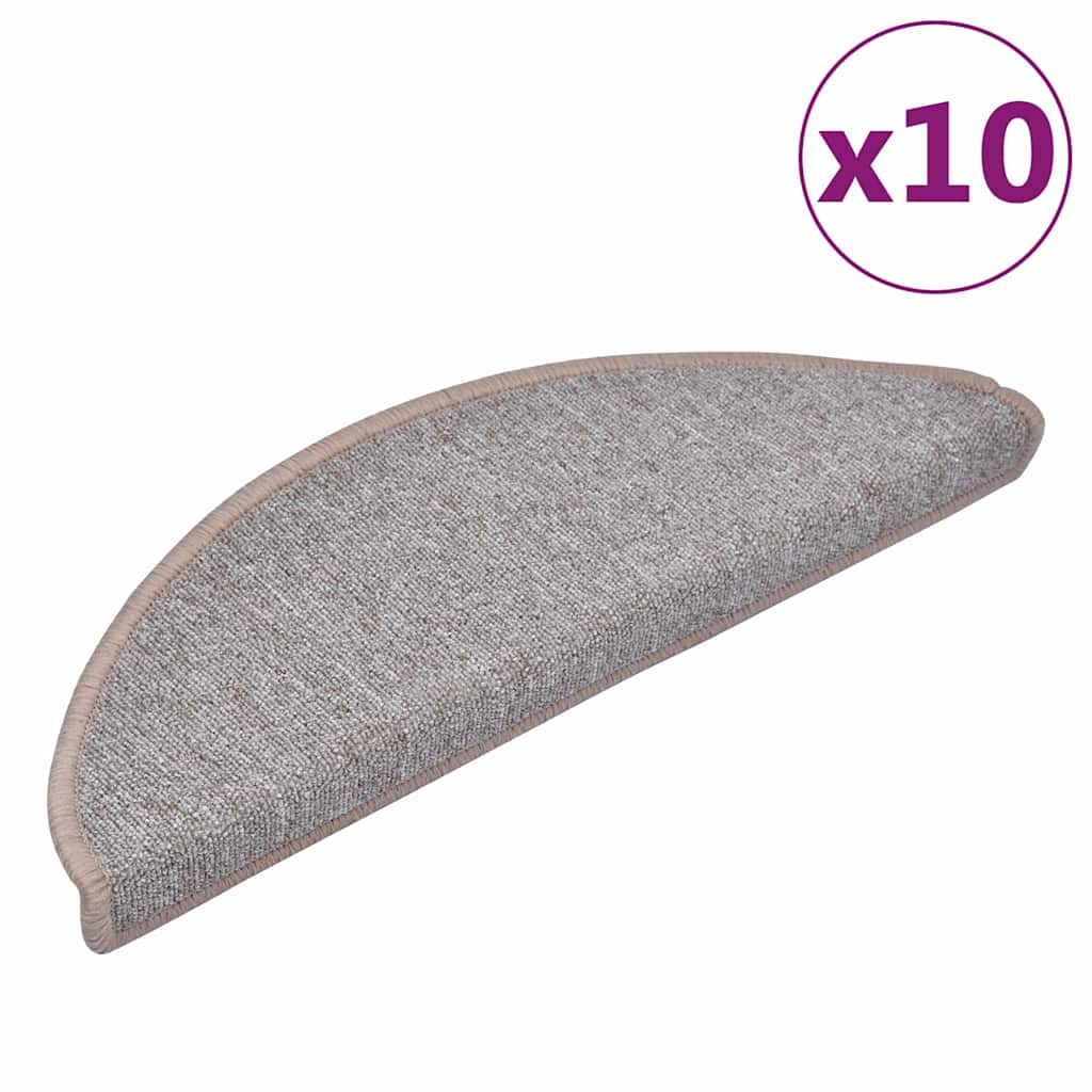 Vidaxl -Treppenmatten 10 ST 65x24x4 cm hellbraune Hemisphäre groß