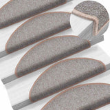 Vidaxl -Treppenmatten 10 ST 65x24x4 cm hellbraune Hemisphäre groß