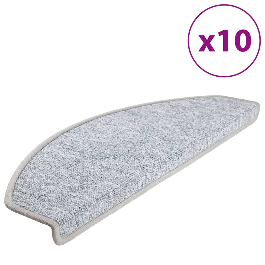 Tapis d'escalier vidaxl 10 st 65x24x4 cm gris clair